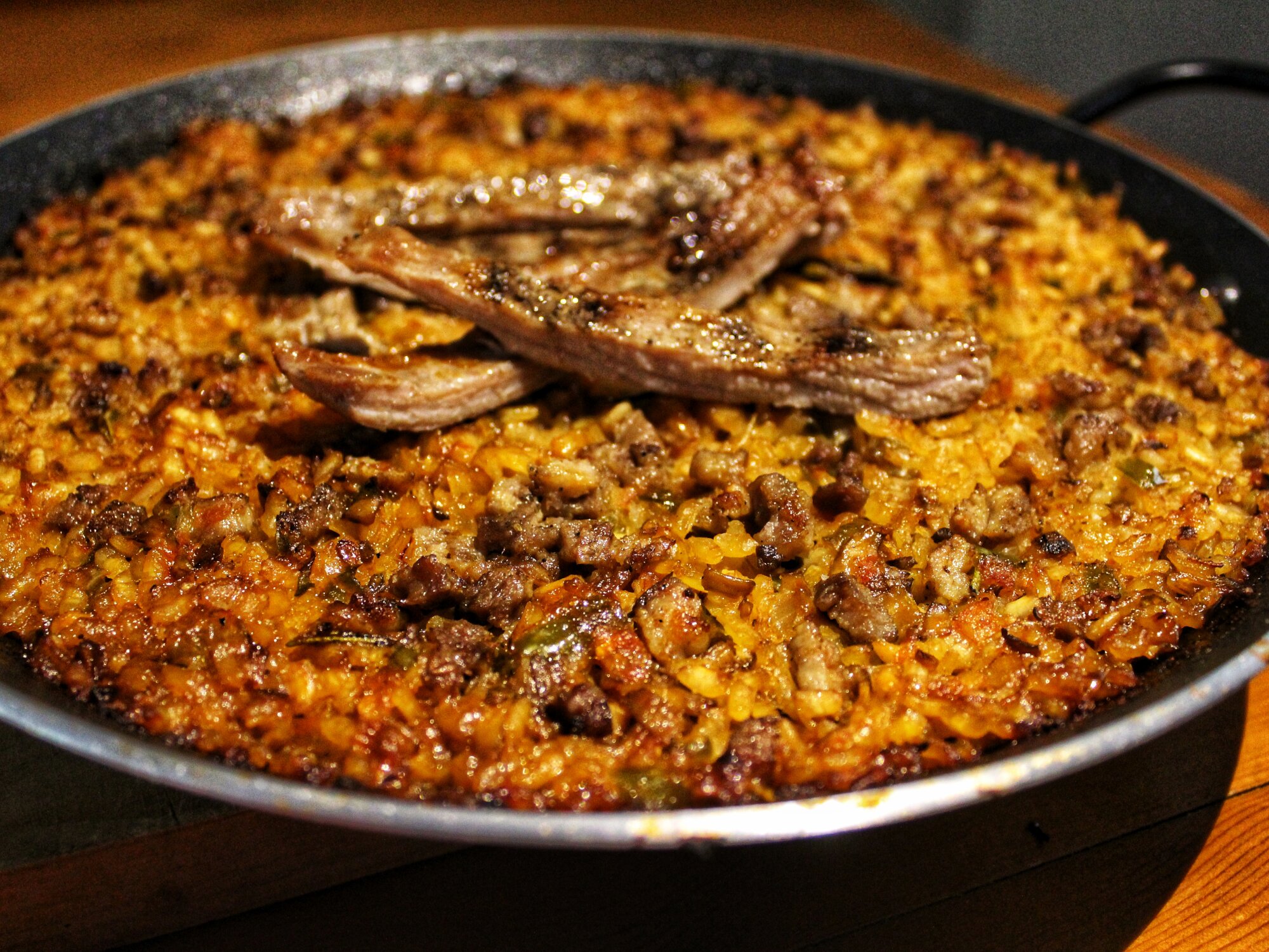 arroz con secreto y foie